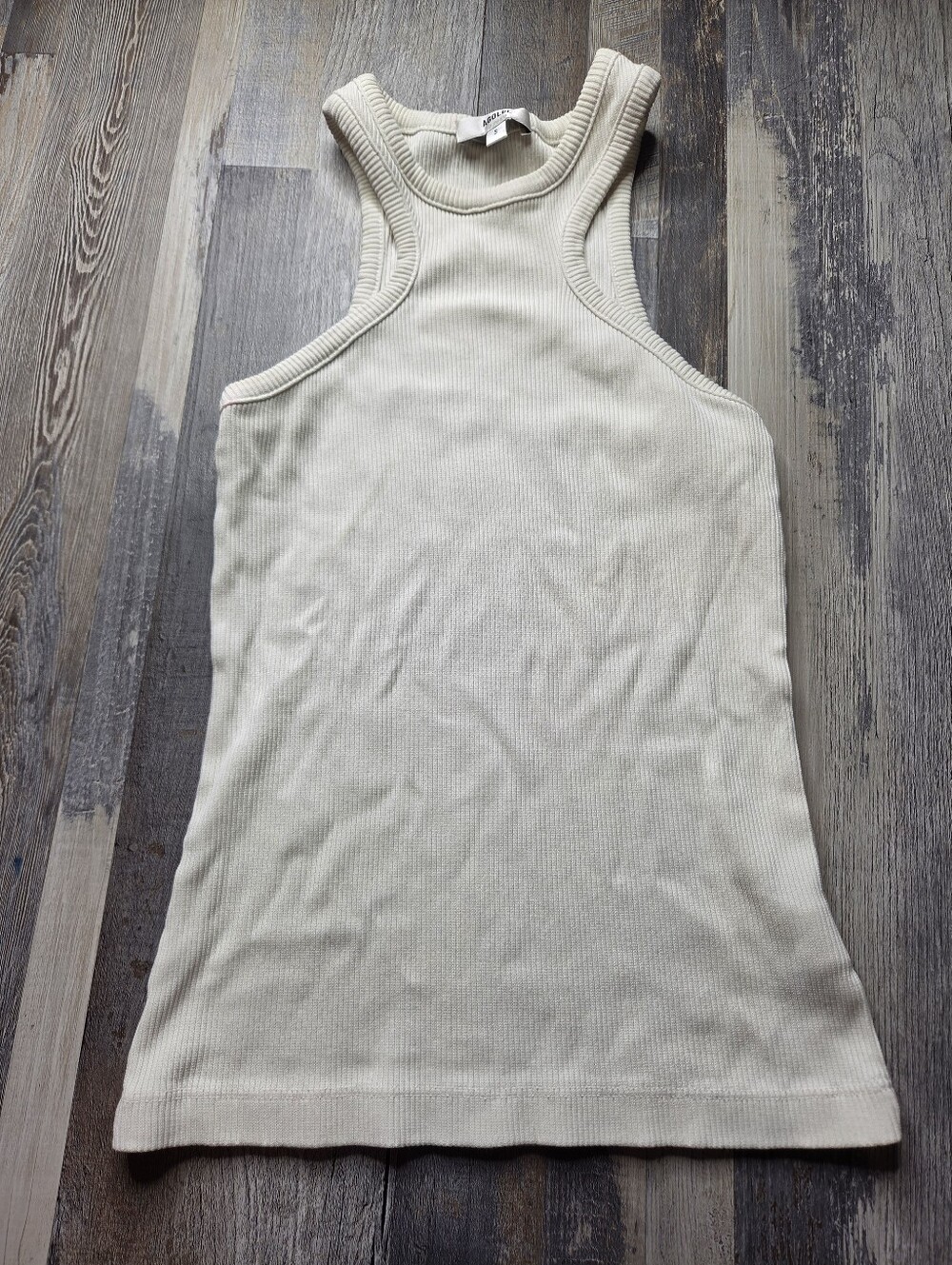 Agolde Bea Tank Top Ribbed White Small